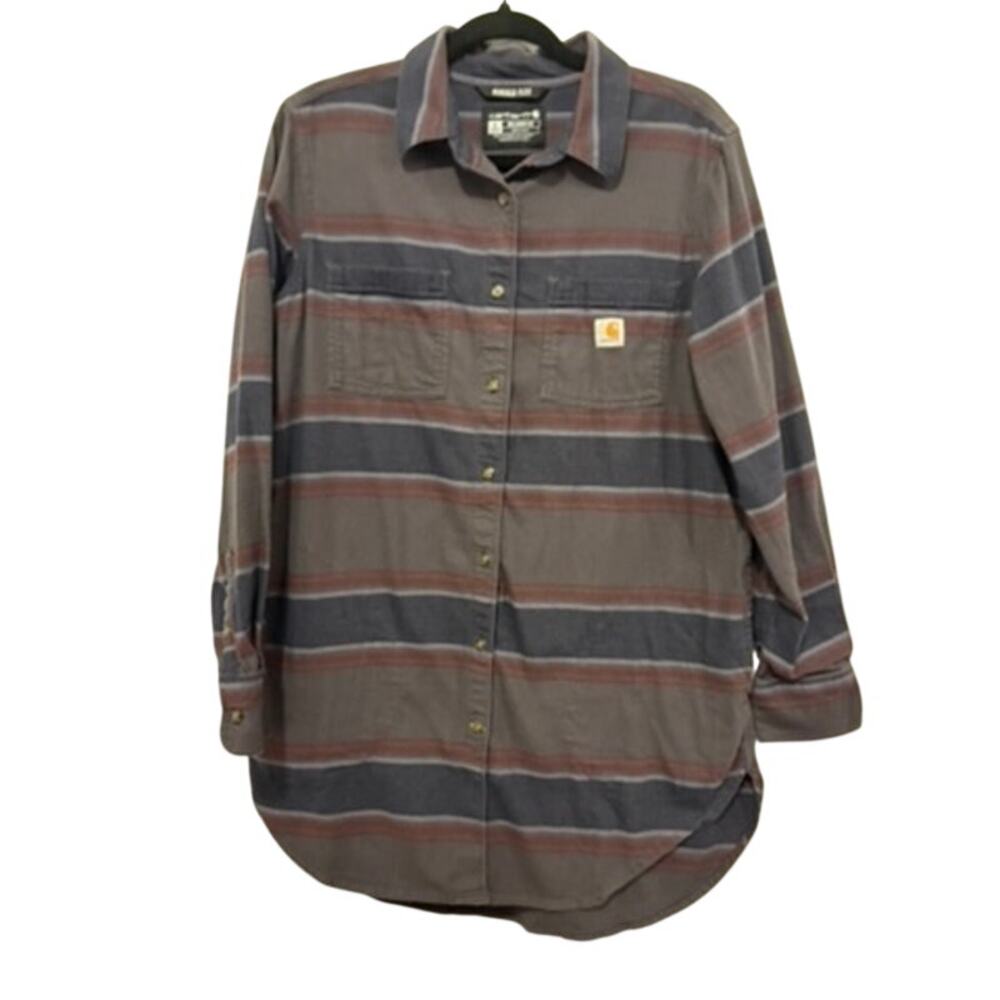 Carhartt flannel tunic button down large